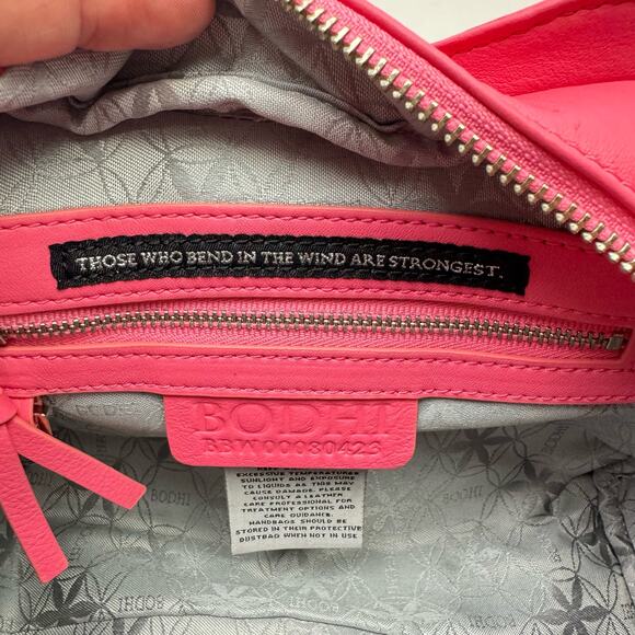 BODHI Monca Sweetheart Pink Leather Quilted Heart Chain Strap Small Bag Purse - Picture 9 of 10